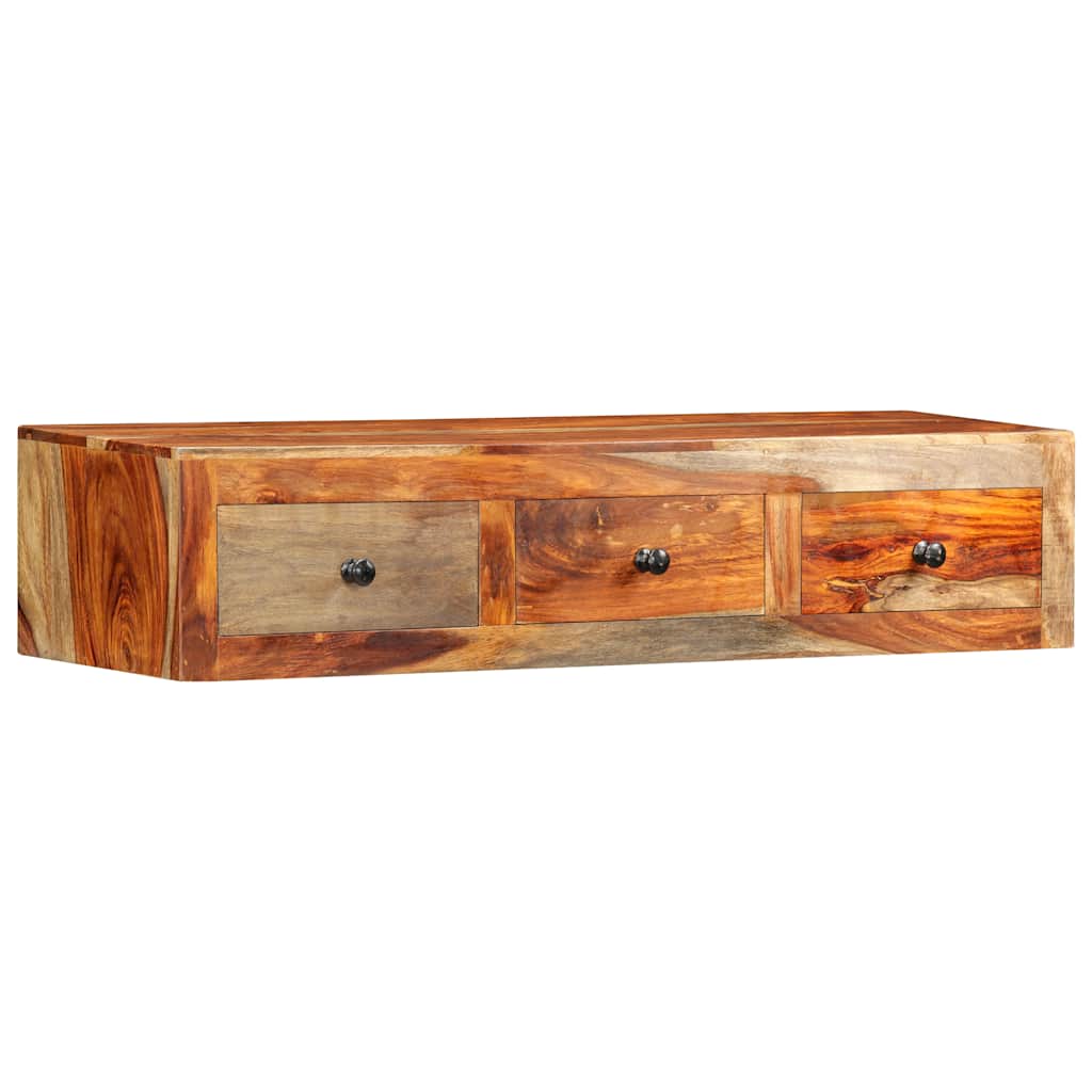 vidaXL Mesa consola de pared madera maciza de acacia 100x25x20 cm