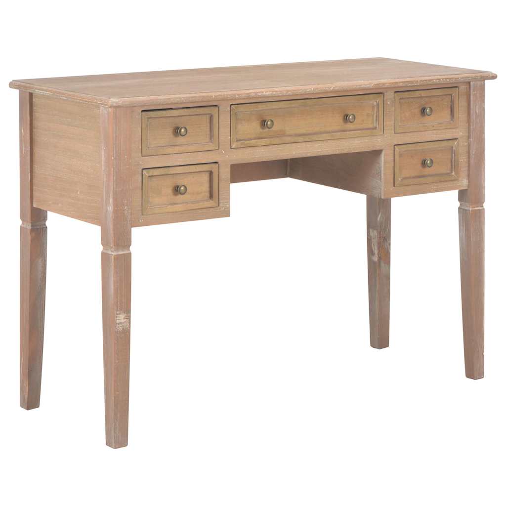 vidaXL Escritorio de madera marrón 109,5x45x77,5 cm