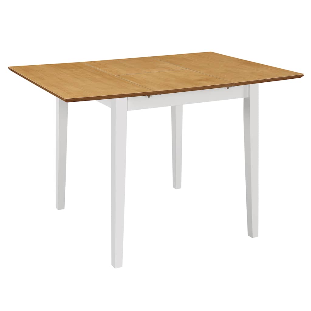 vidaXL Mesa de comedor extensible MDF blanca (80-120)x80x74 cm