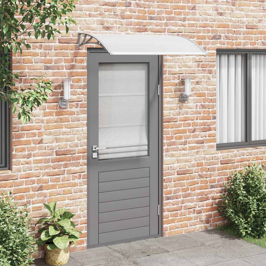 vidaXL Marquesina para puerta PC gris y transparente 120x75 cm