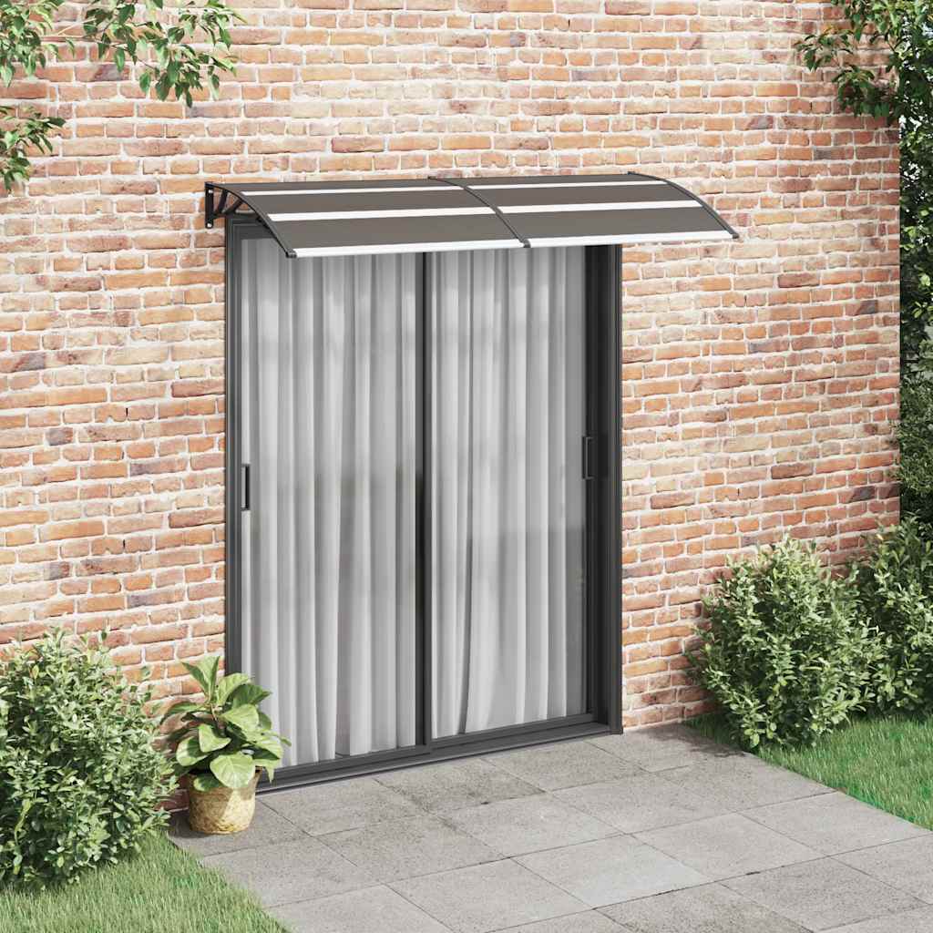 vidaXL Marquesina de puerta PC negro 200x75 cm