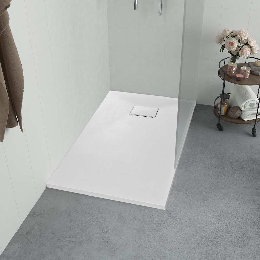 vidaXL Plato de ducha SMC blanco 90x80 cm