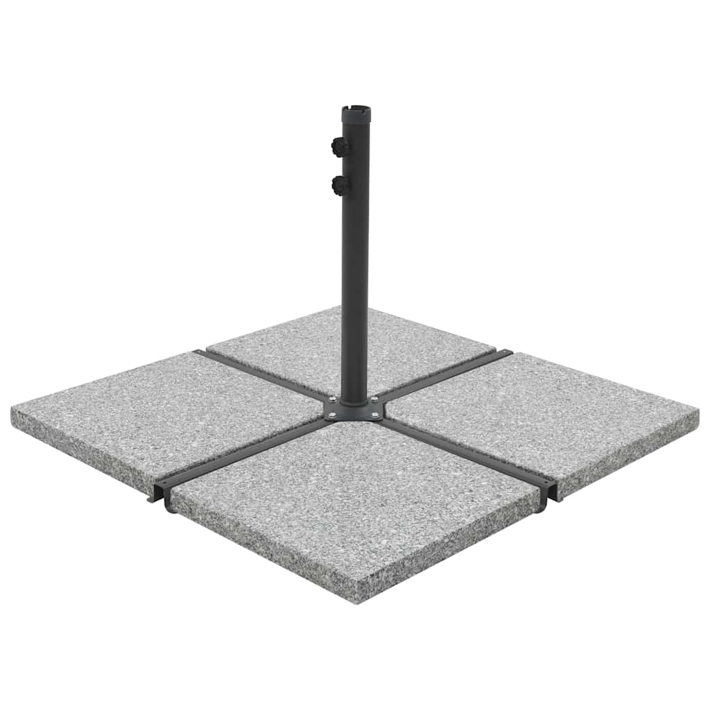 vidaXL Placa de peso para sombrilla 4 uds granito gris cuadrada 100kg