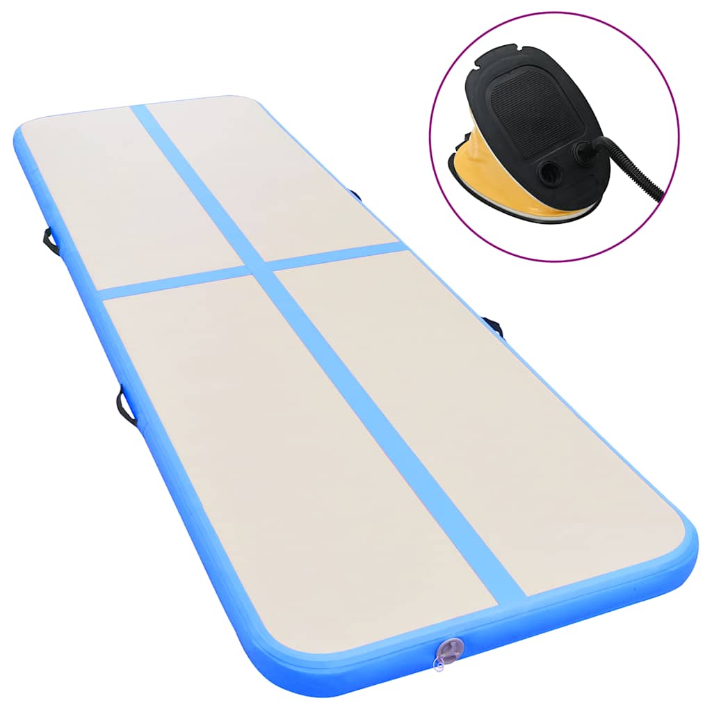vidaXL Esterilla inflable de gimnasia con bomba 300x100x10 cm PVC azul