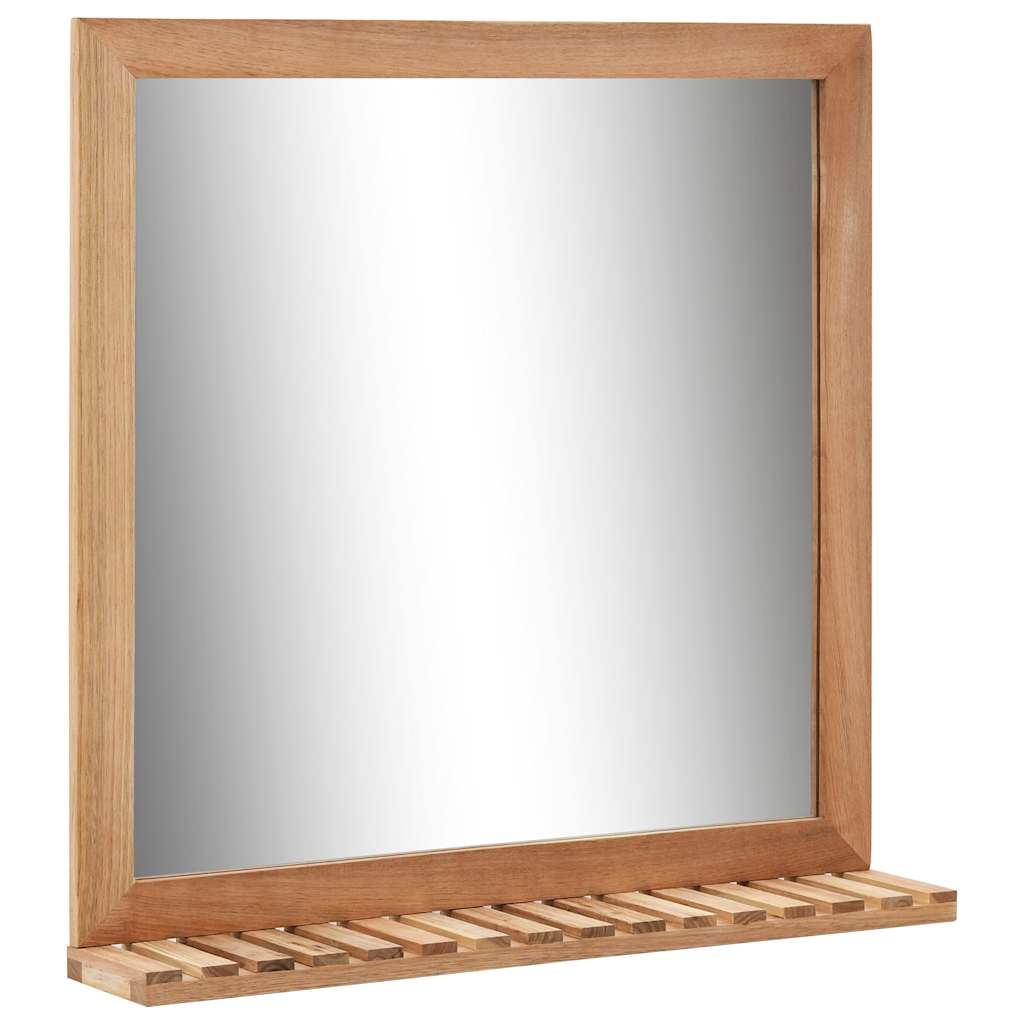vidaXL Espejo de cuarto de baño madera maciza de nogal 60x12x62 cm