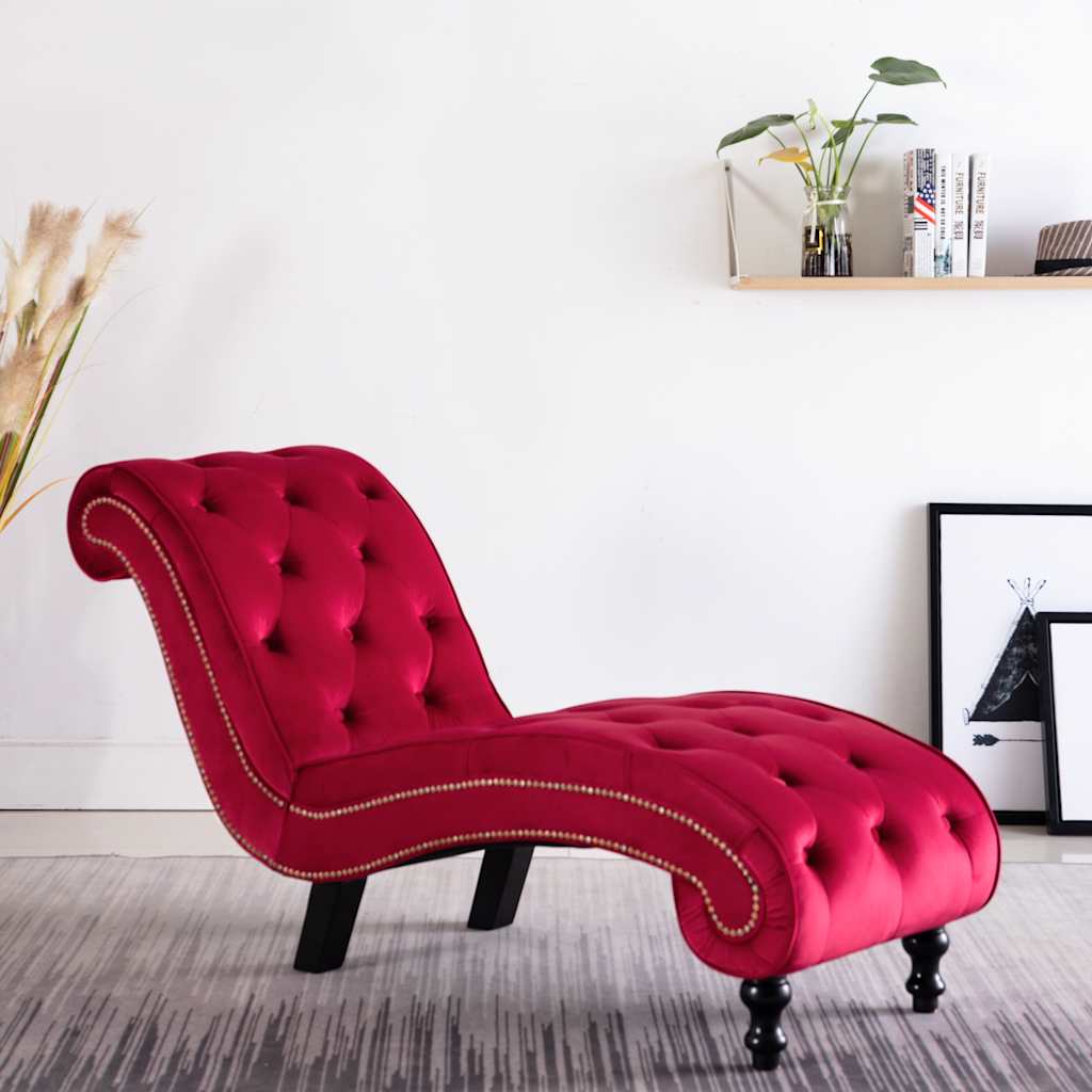vidaXL Diván de terciopelo rojo
