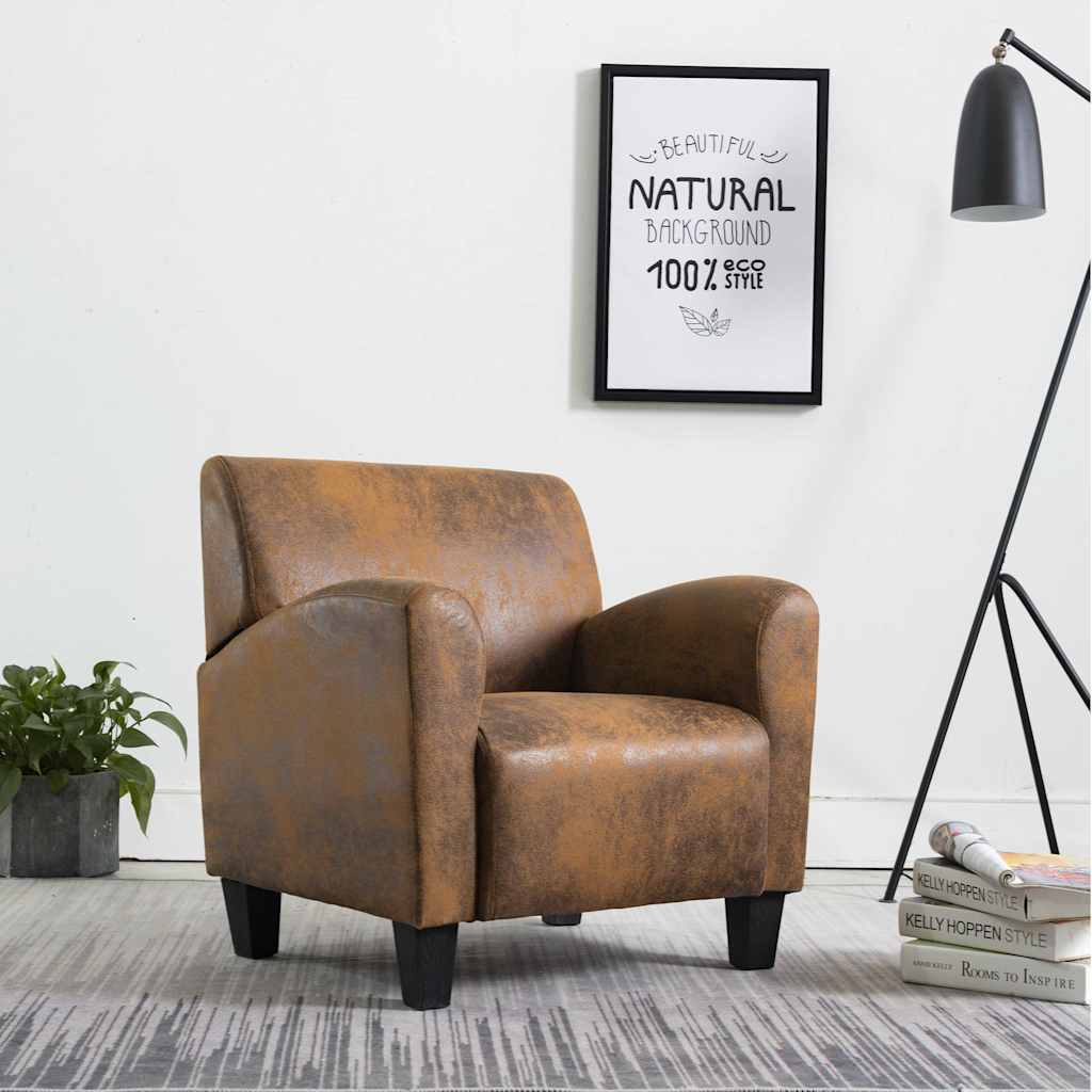 vidaXL Sillón marrón 70x69x72 cm piel sintética
