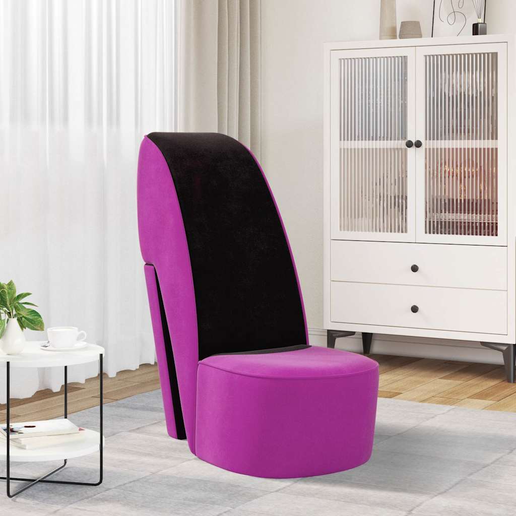vidaXL Sillón con forma de zapato de tacón terciopelo morado