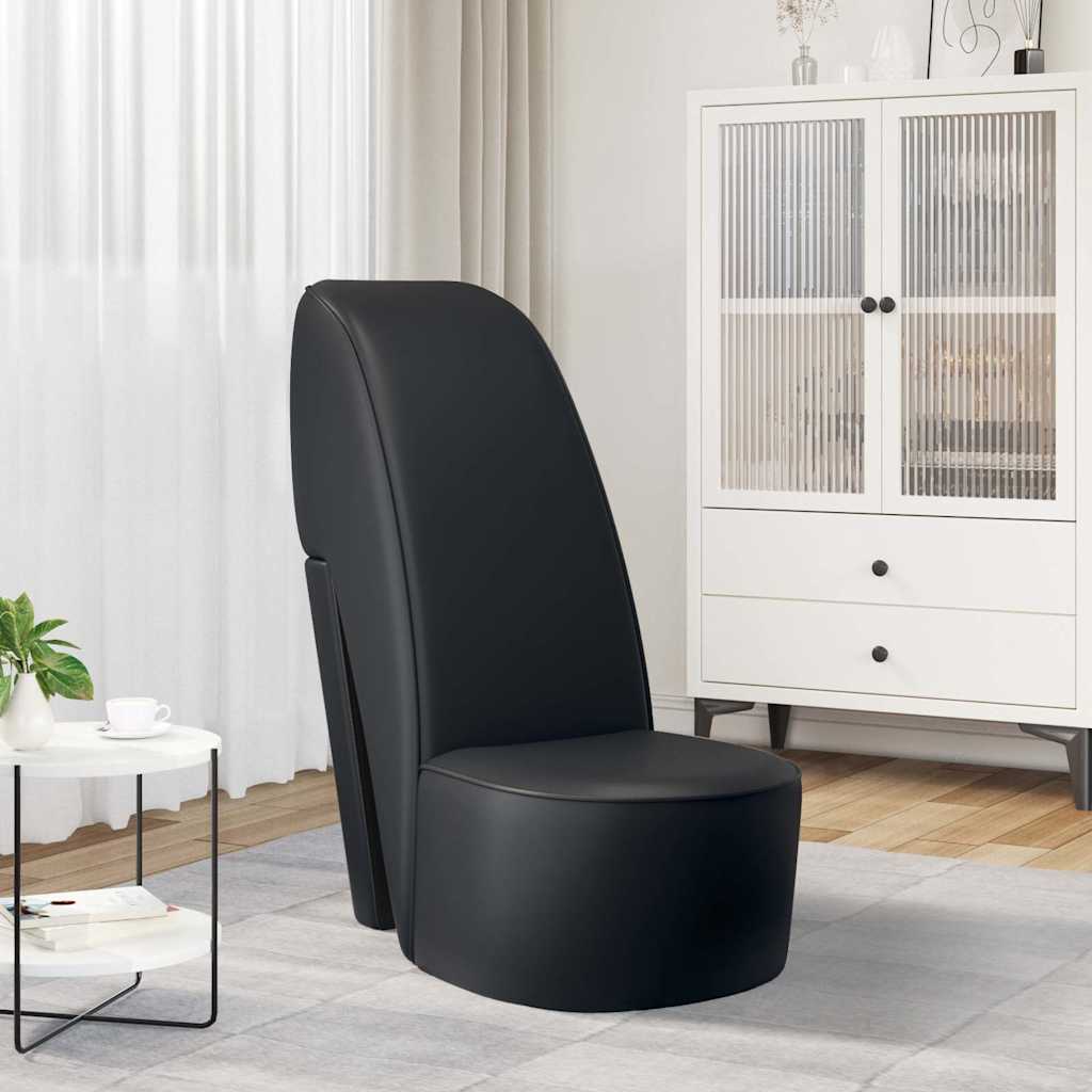 vidaXL Sillón con forma de zapato de tacón cuero sintético negro