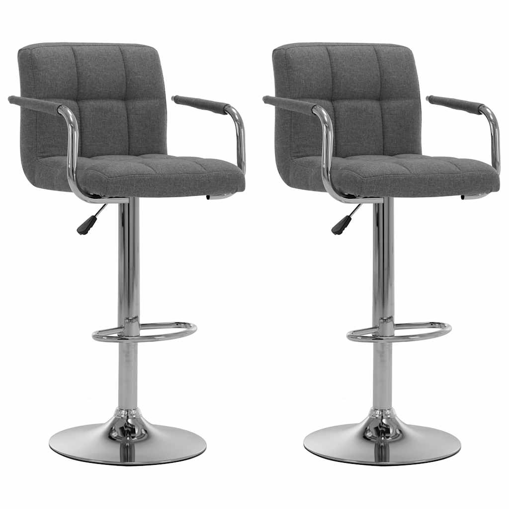 vidaXL Taburetes de barra de cocina 2 unidades tela gris claro