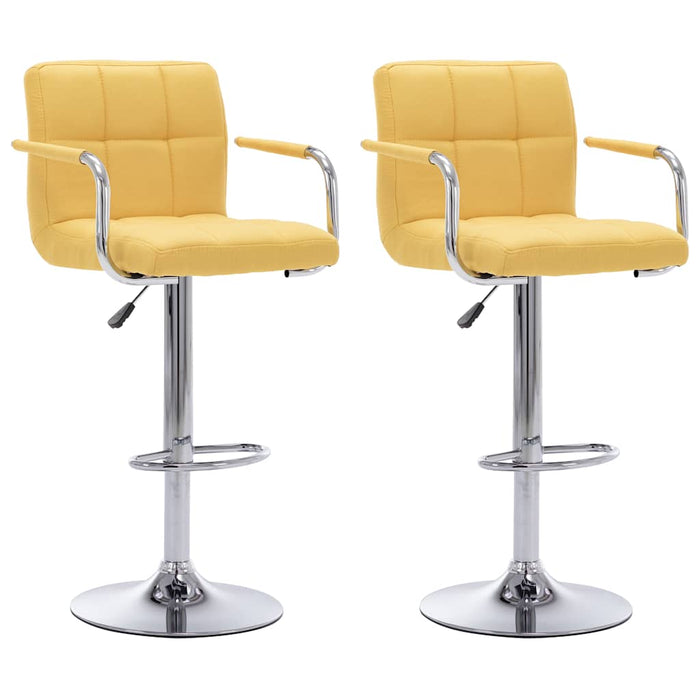 vidaXL Taburetes de cocina 2 unidades tela amarillo