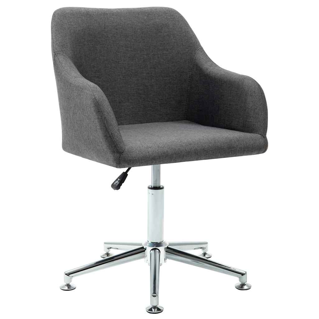 vidaXL Silla de comedor giratoria tela gris oscuro