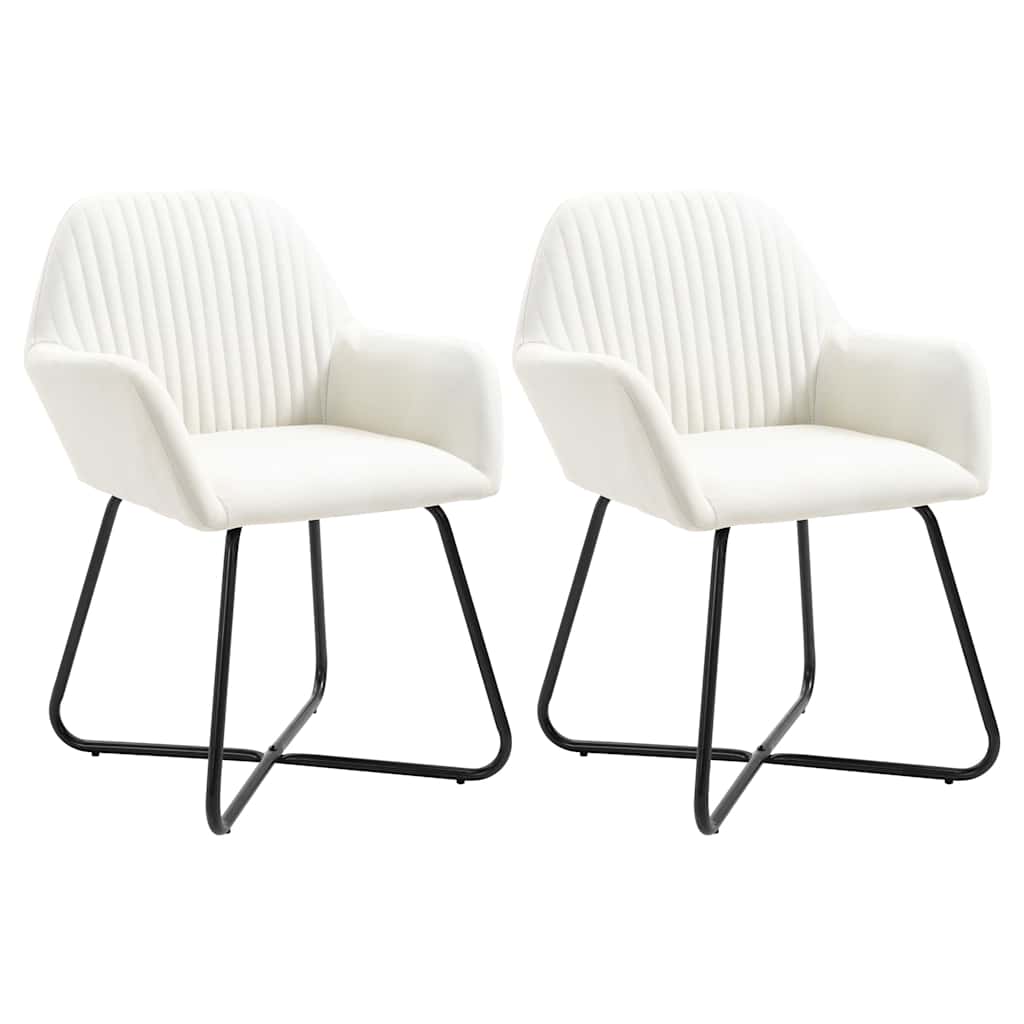 vidaXL Sillas de comedor 2 unidades tela color crema