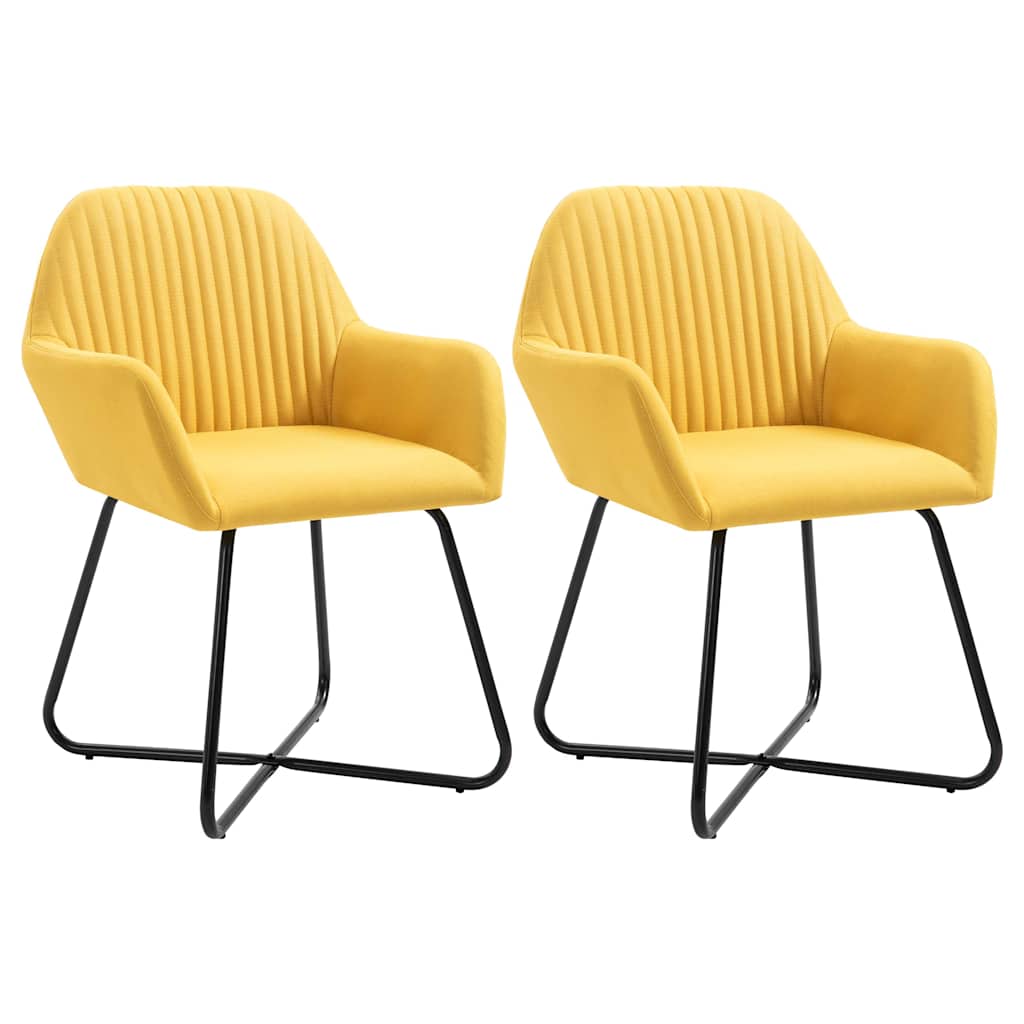 vidaXL Sillas de comedor 2 unidades tela amarillo