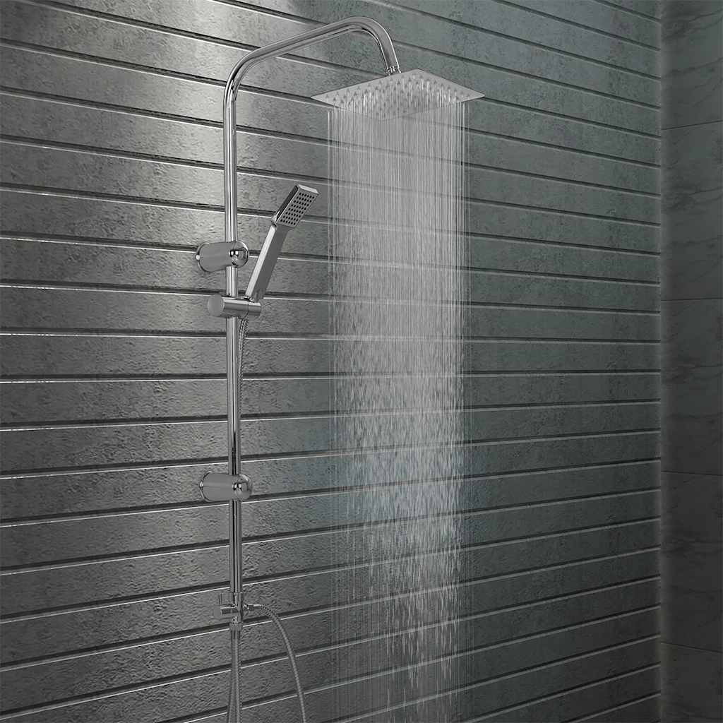 vidaXL Kit de ducha combinado con ducha de mano acero inoxidable