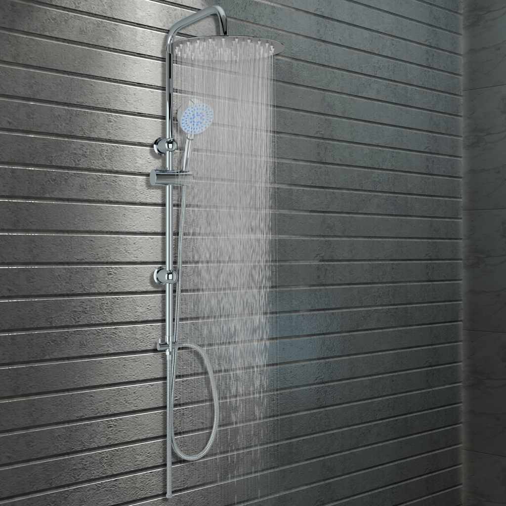 vidaXL Kit de ducha combinado con ducha de mano acero inoxidable