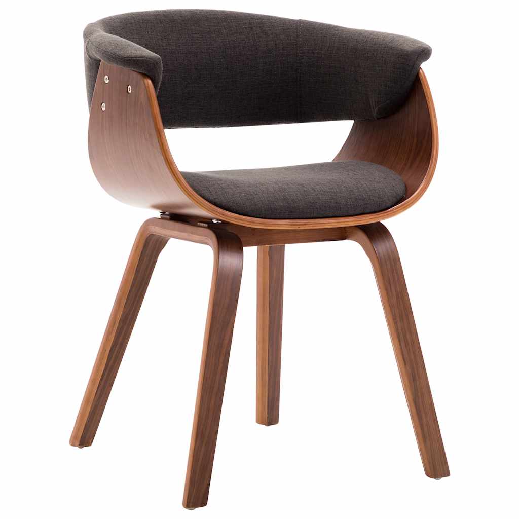 vidaXL Silla de comedor madera curvada y tela gris