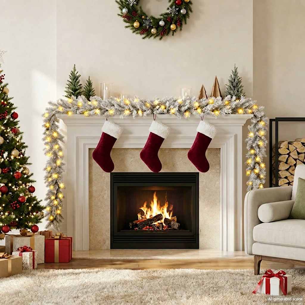 vidaXL Guirnalda de Navidad con luces LED blanco 20 m
