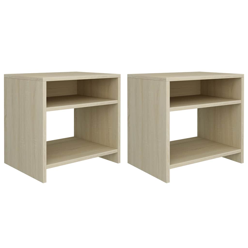 vidaXL Mesitas de noche 2 uds contrachapado roble sonoma 40x30x39 cm