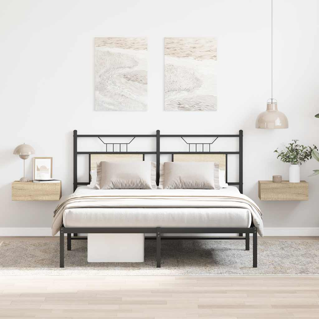 vidaXL Mesitas de noche flotantes 2 uds contrachapada roble 40x30x15cm
