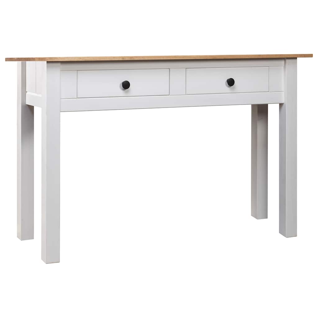 vidaXL Mesa consola madera maciza pino Panamá blanco 110x40x72cm