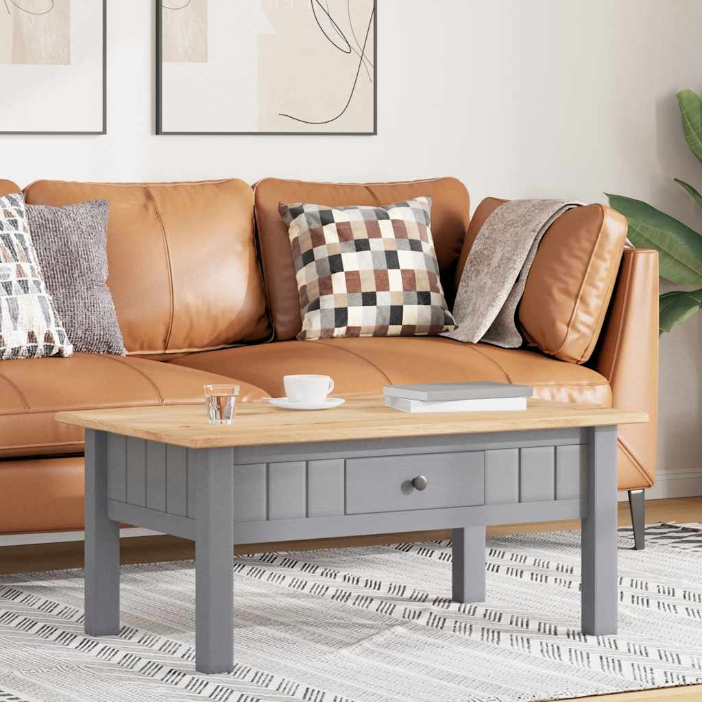 vidaXL Mesa de centro madera de pino estilo Panamá gris 100x60x43,5 cm