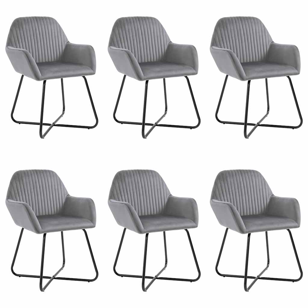 vidaXL Sillas de comedor 6 unidades terciopelo gris