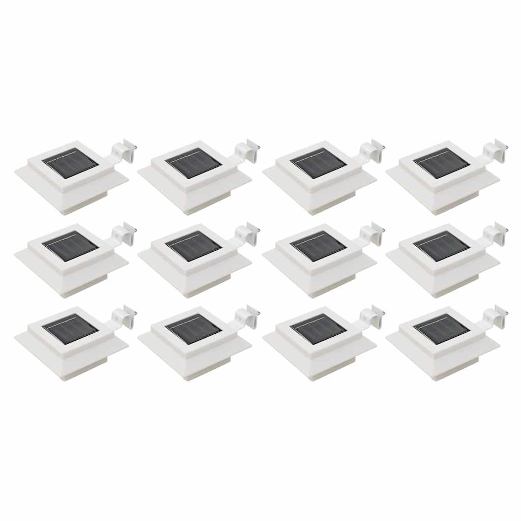 vidaXL Lámparas solares cuadradas de exterior blancas 12 uds LED 12 cm