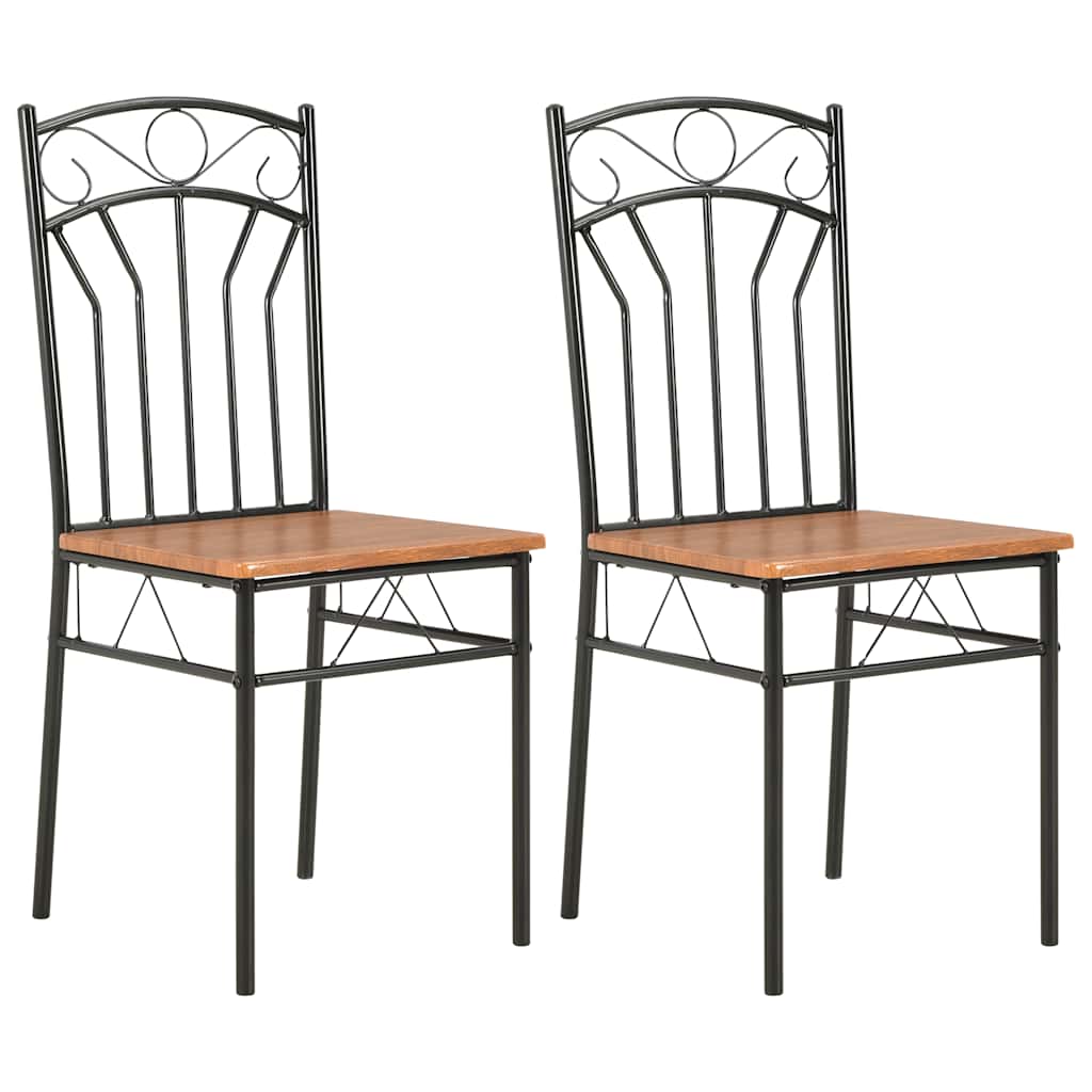 vidaXL Sillas de comedor 2 unidades MDF marrón