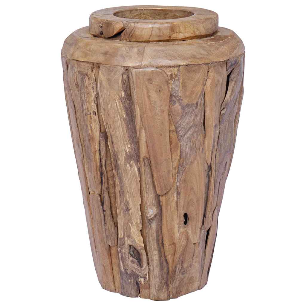 vidaXL Jarrón decorativo de madera maciza de teca 40x60 cm