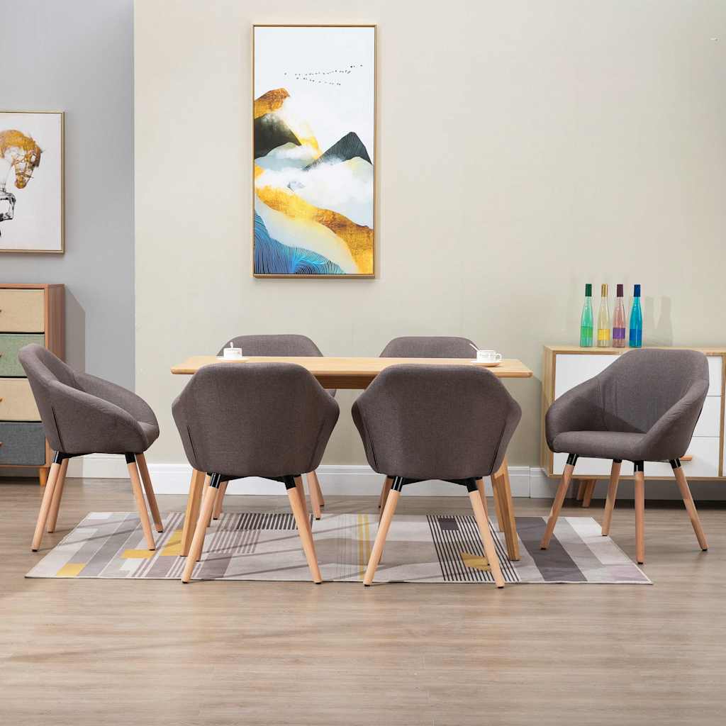 vidaXL Sillas de comedor 6 unidades de tela gris taupe