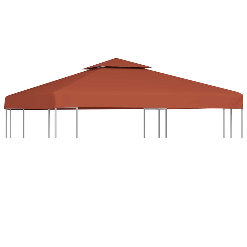vidaXL Toldo de cenador 2 niveles terracota 310 g/m² 3x3 m