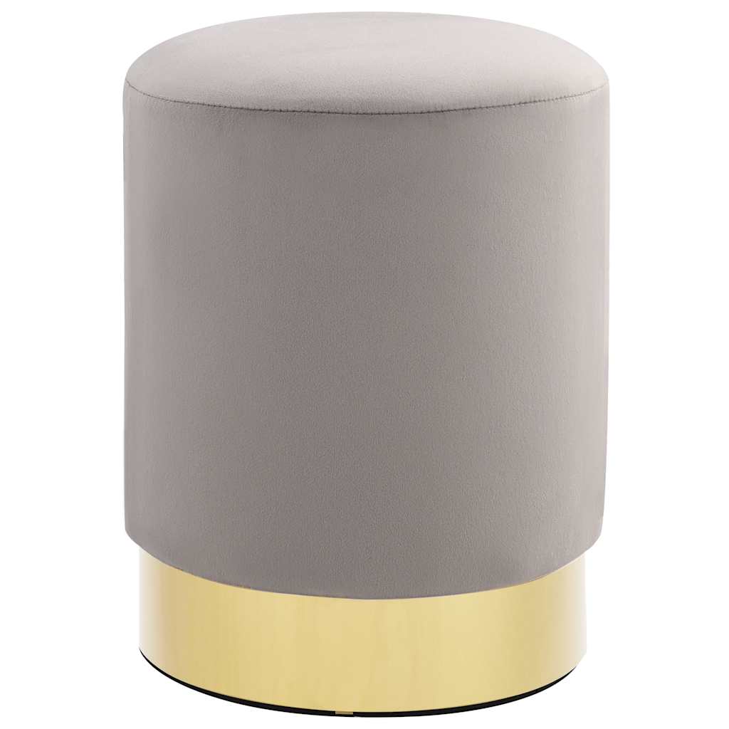 vidaXL Taburete de terciopelo 28 x 36 cm gris claro y dorado