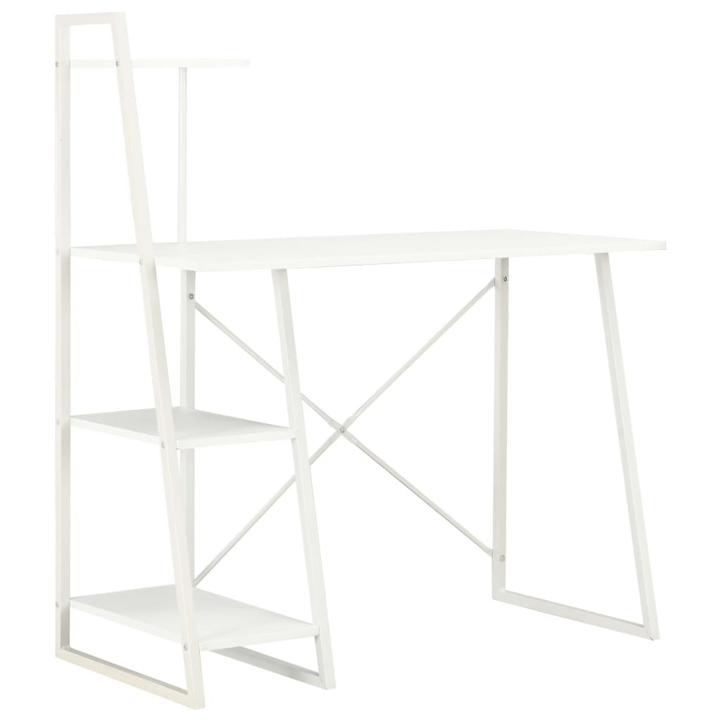vidaXL Escritorio con estantería blanco 102x50x117 cm