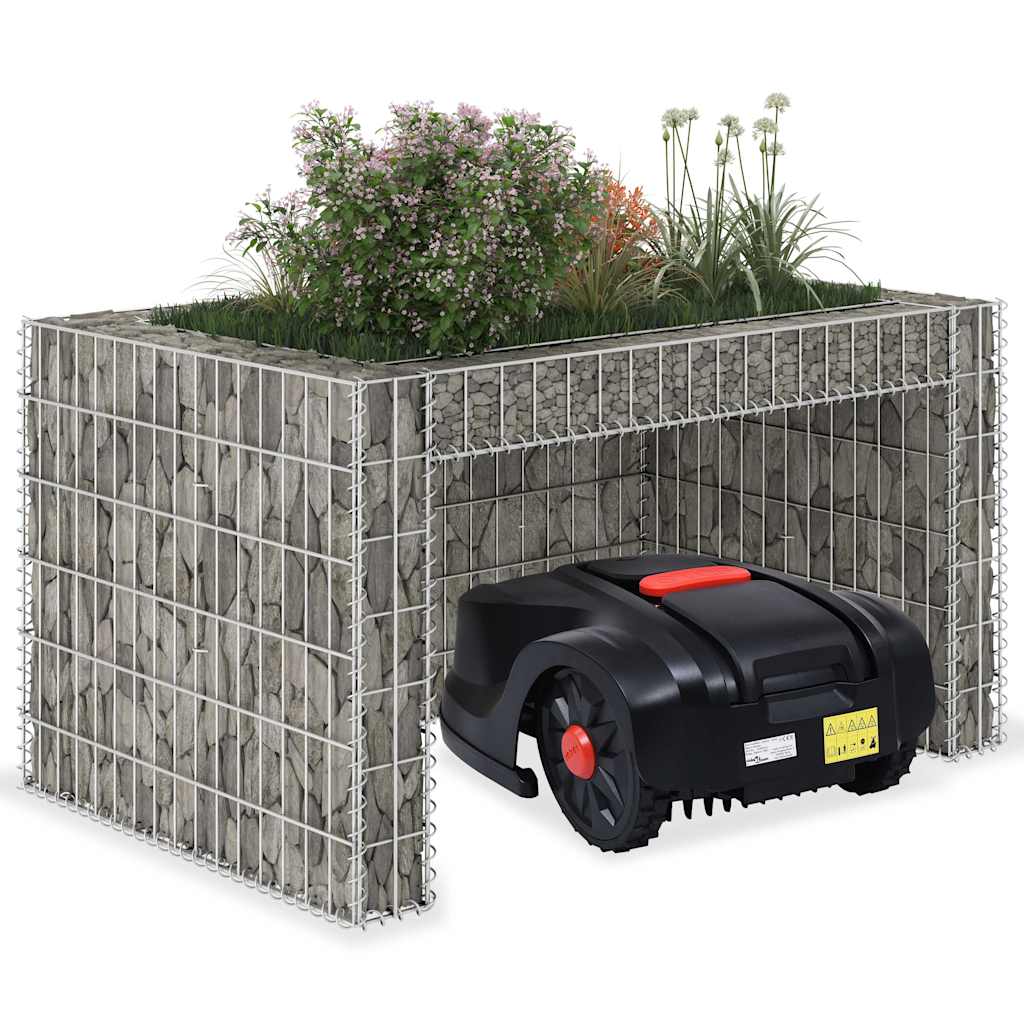 vidaXL Cobertizo de cortacésped con arriate alambre acero 110x80x60 cm