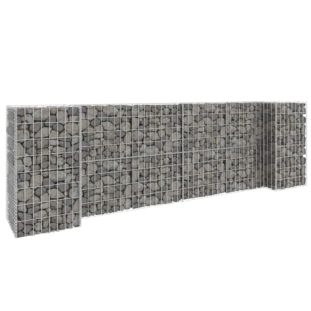 vidaXL Jardinera de gaviones forma de H alambre de acero 260x40x80 cm