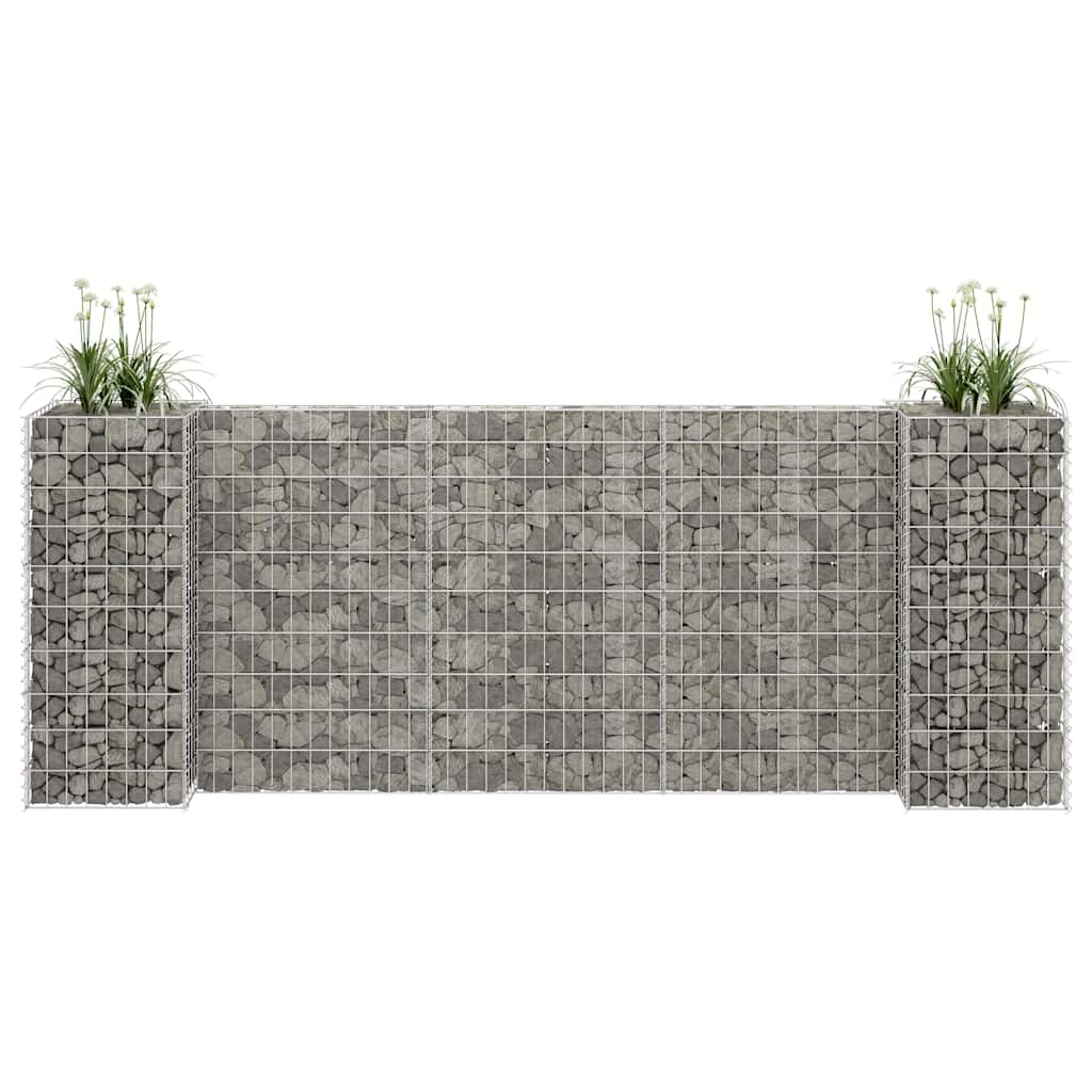 vidaXL Jardinera de gaviones forma de H alambre de acero 260x40x100 cm