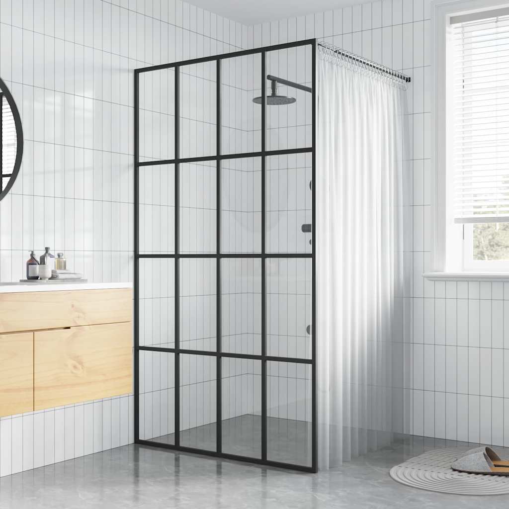 vidaXL Mampara de ducha vidrio templado transparente 100x195 cm