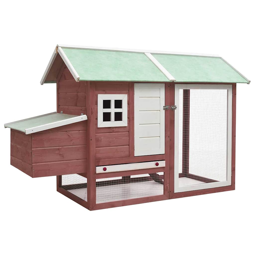 vidaXL Gallinero madera maciza de pino y abeto moca 170x81x110 cm