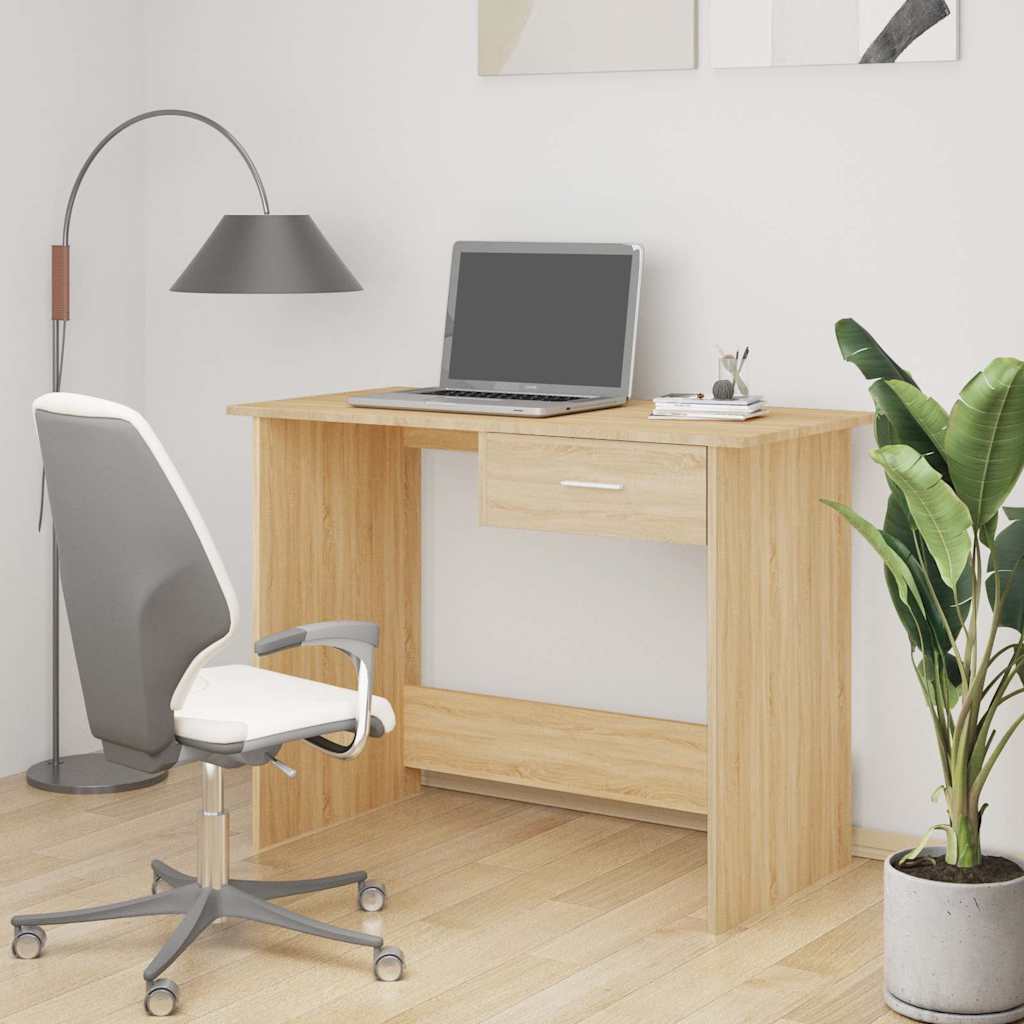 vidaXL Escritorio de aglomerado color roble Sonoma 100x50x76 cm