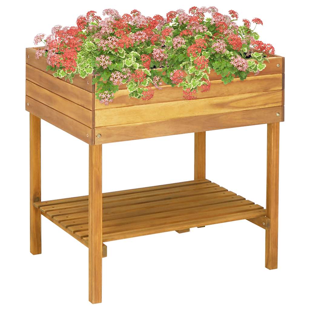 vidaXL Jardinera elevada de madera maciza de acacia 78,5x58,5x78,5 cm