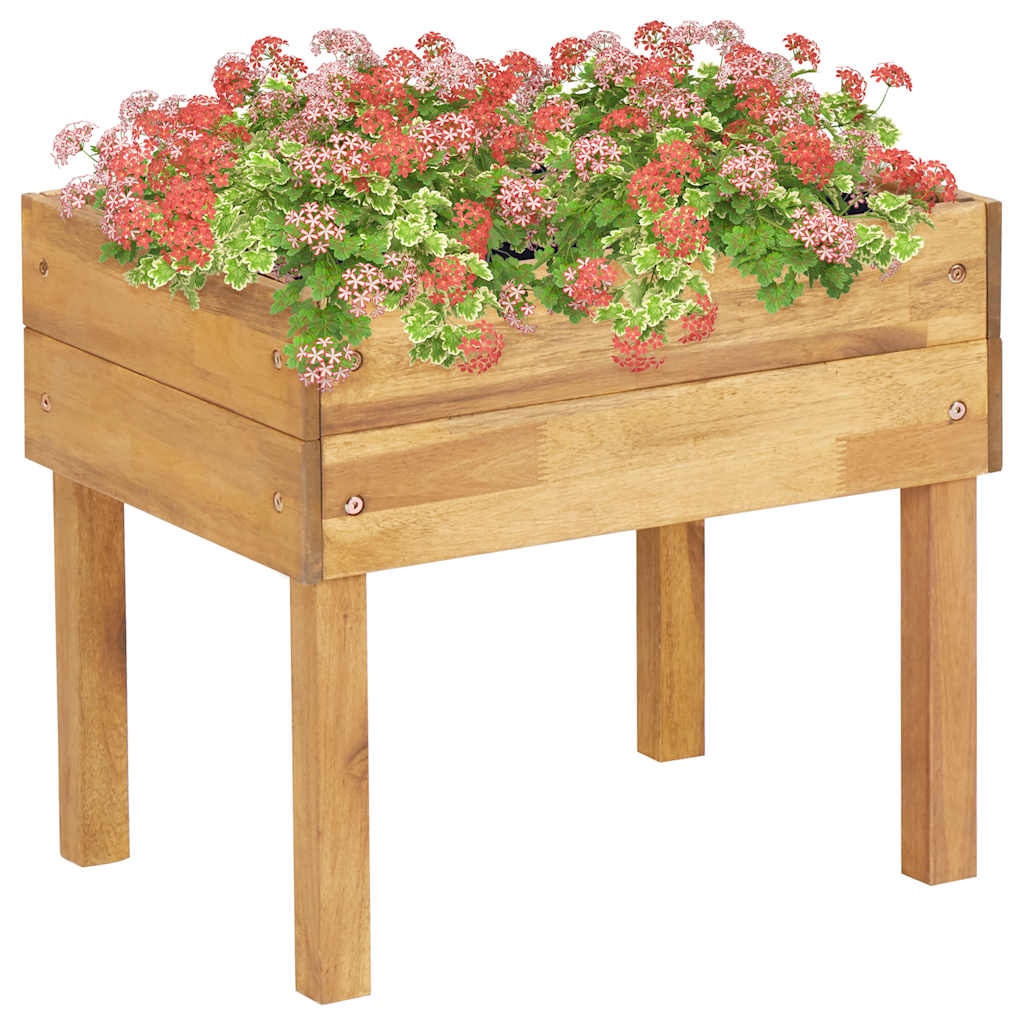 vidaXL Jardinera elevada de madera maciza de acacia 50x40x45 cm