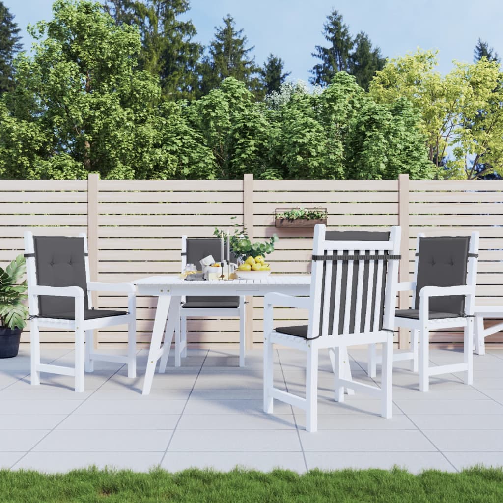 vidaXL Cojín silla jardín respaldo bajo 4 uds tela Oxford antracita