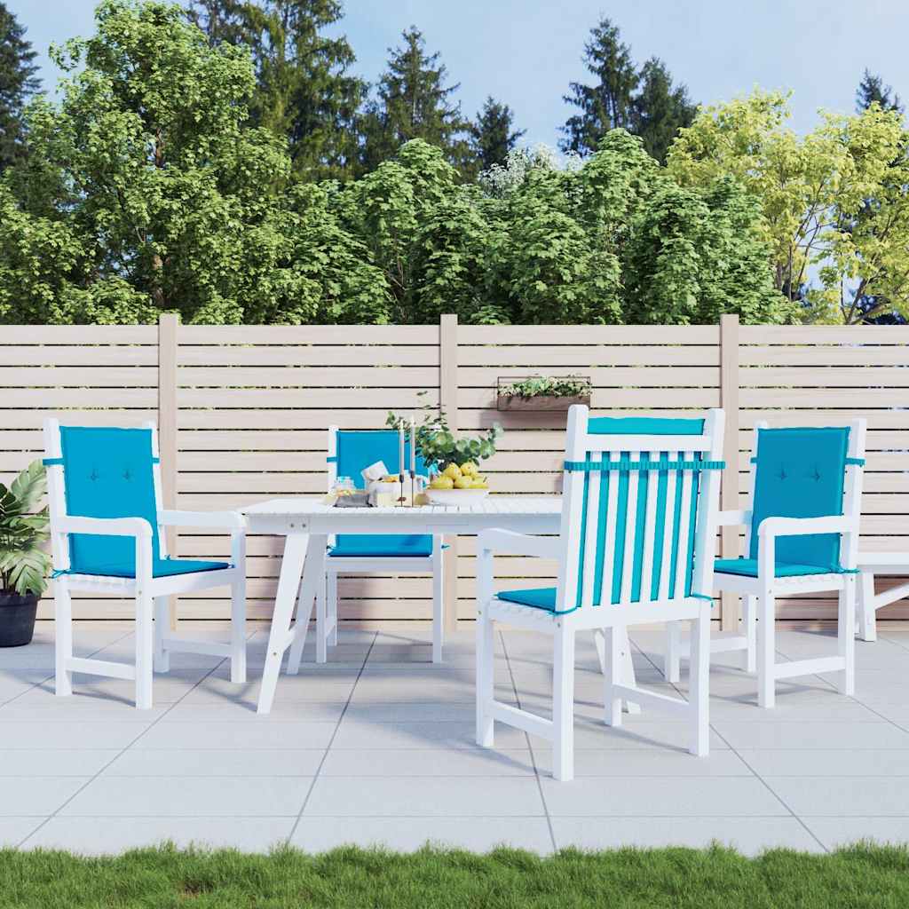 vidaXL Cojín silla jardín respaldo bajo 4 uds tela Oxford azul