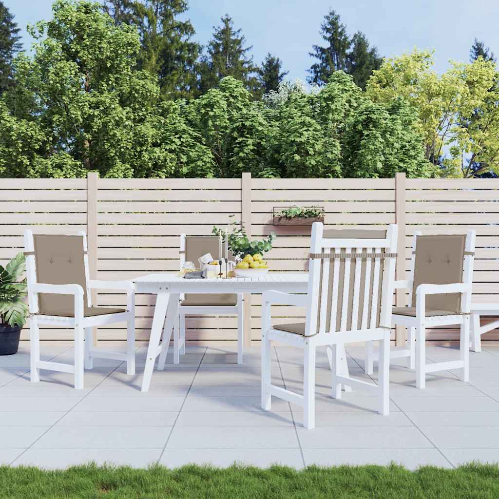 vidaXL Cojín de silla de jardín respaldo bajo 4 uds tela Oxford taupé
