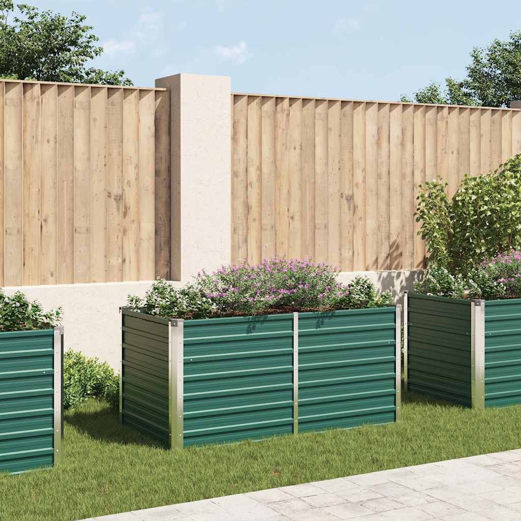 vidaXL Jardinera elevada de acero galvanizado verde 160x80x77cm