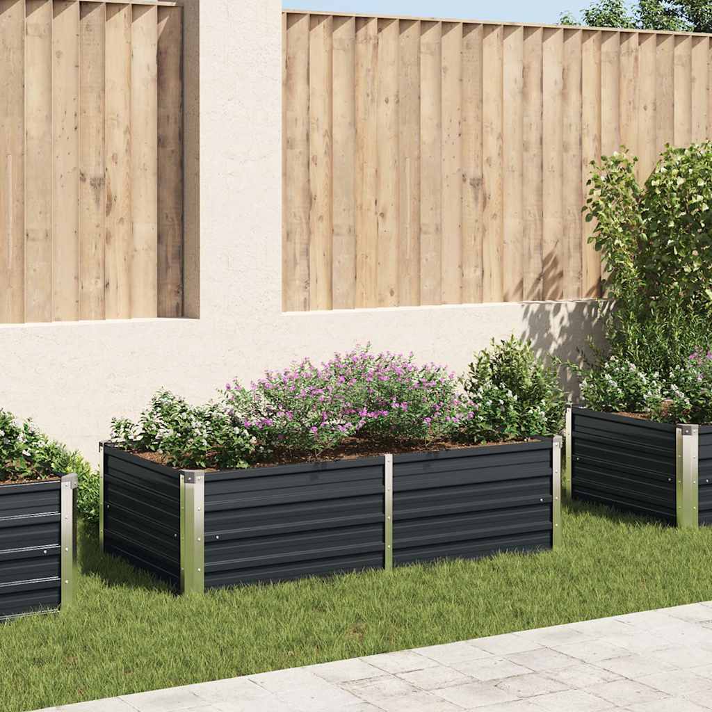 vidaXL Jardinera elevada acero galvanizado gris antracita 160x80x45 cm