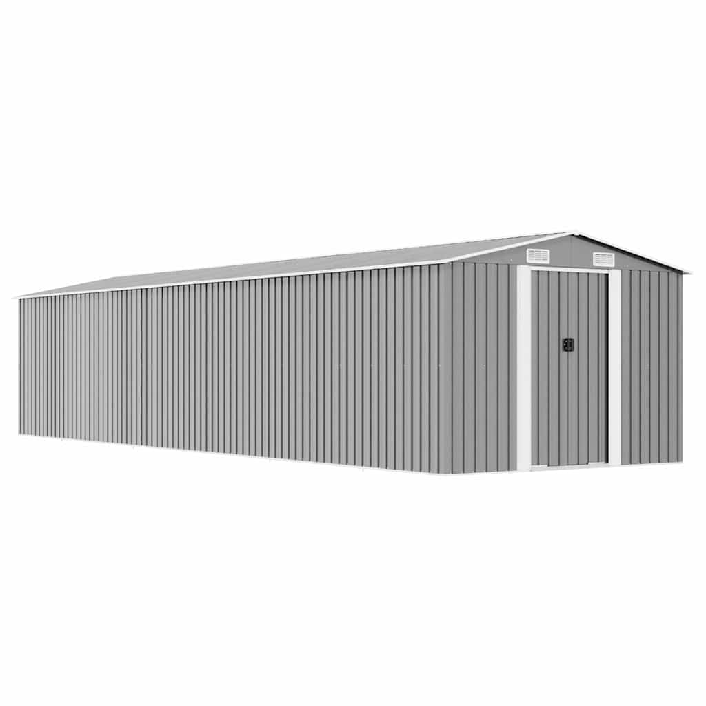 vidaXL Cobertizo de jardín acero galvanizado gris 257x779x181 cm