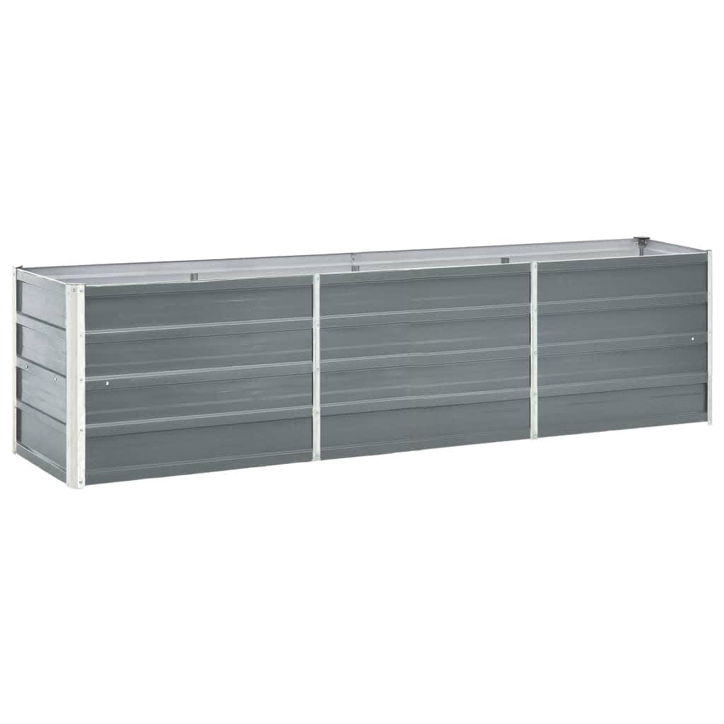 vidaXL Arriate de jardín de acero galvanizado gris 240x40x45 cm