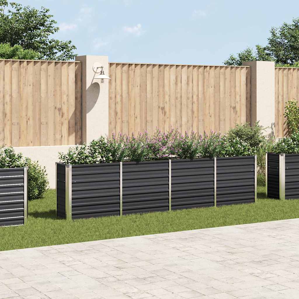 vidaXL Jardinera elevada acero galvanizado gris antracita 320x40x77 cm